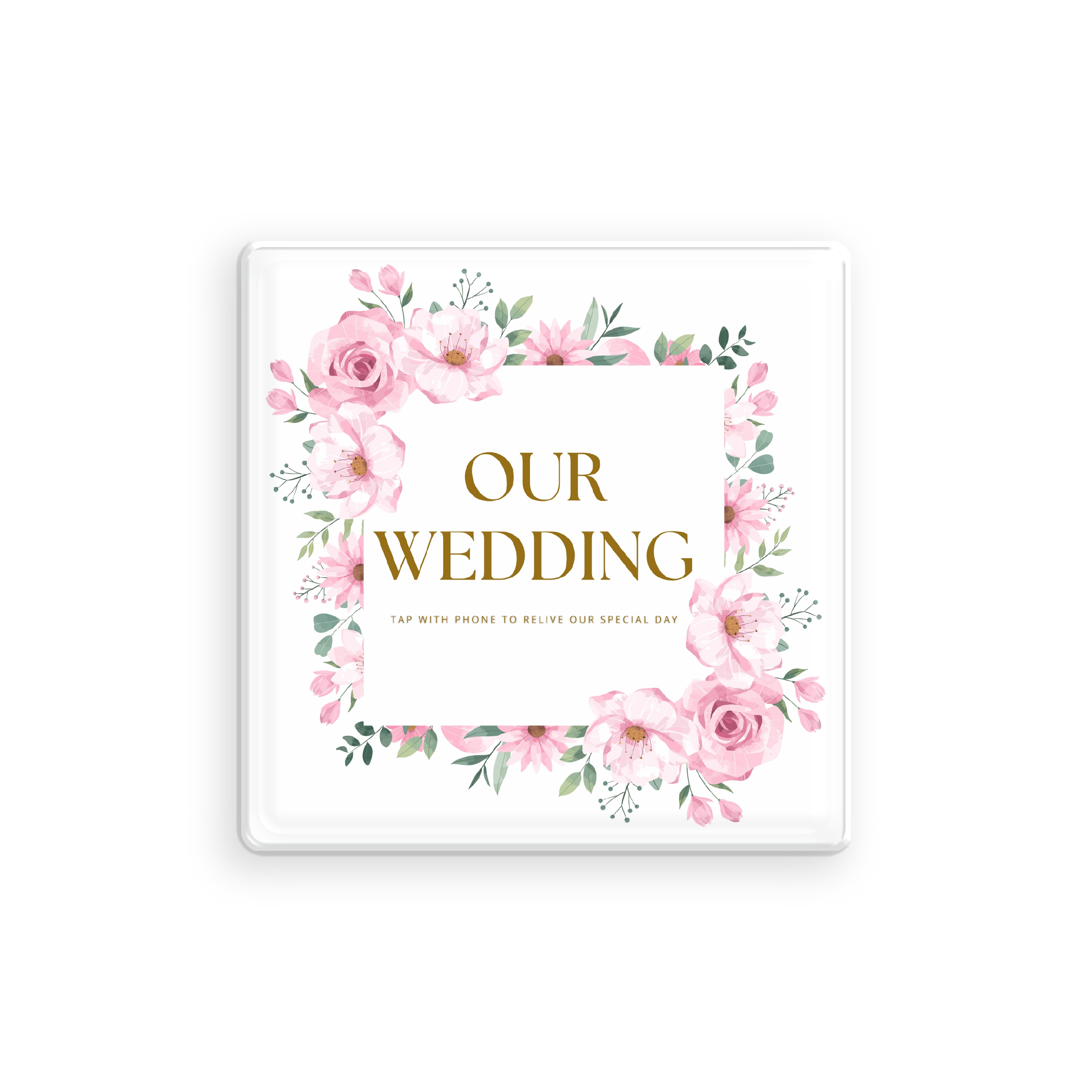 Relive Cork Coaster 4" - Our Wedding - Add On