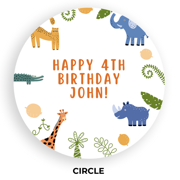 Birthday Coaster - Zoo Animals - Personalized