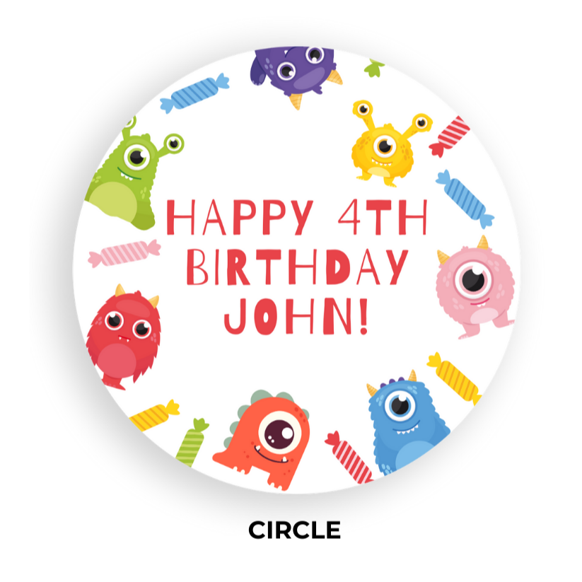 Birthday Coaster - Fun Monsters - Personalized