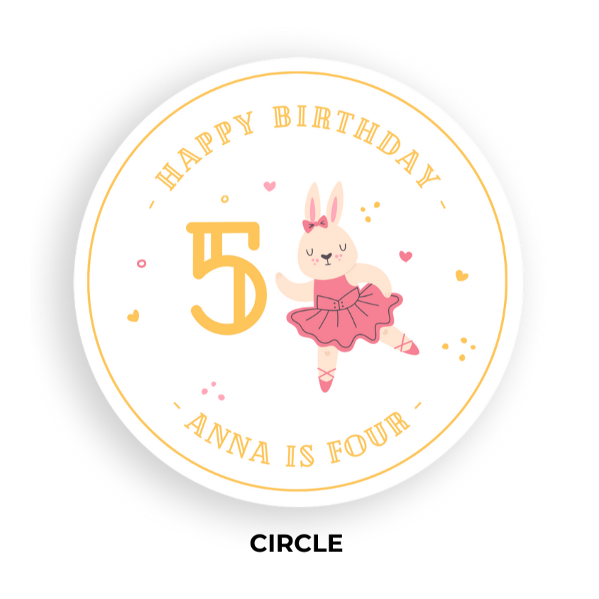 Birthday Coaster - Rabbit Ballerina - Personalized