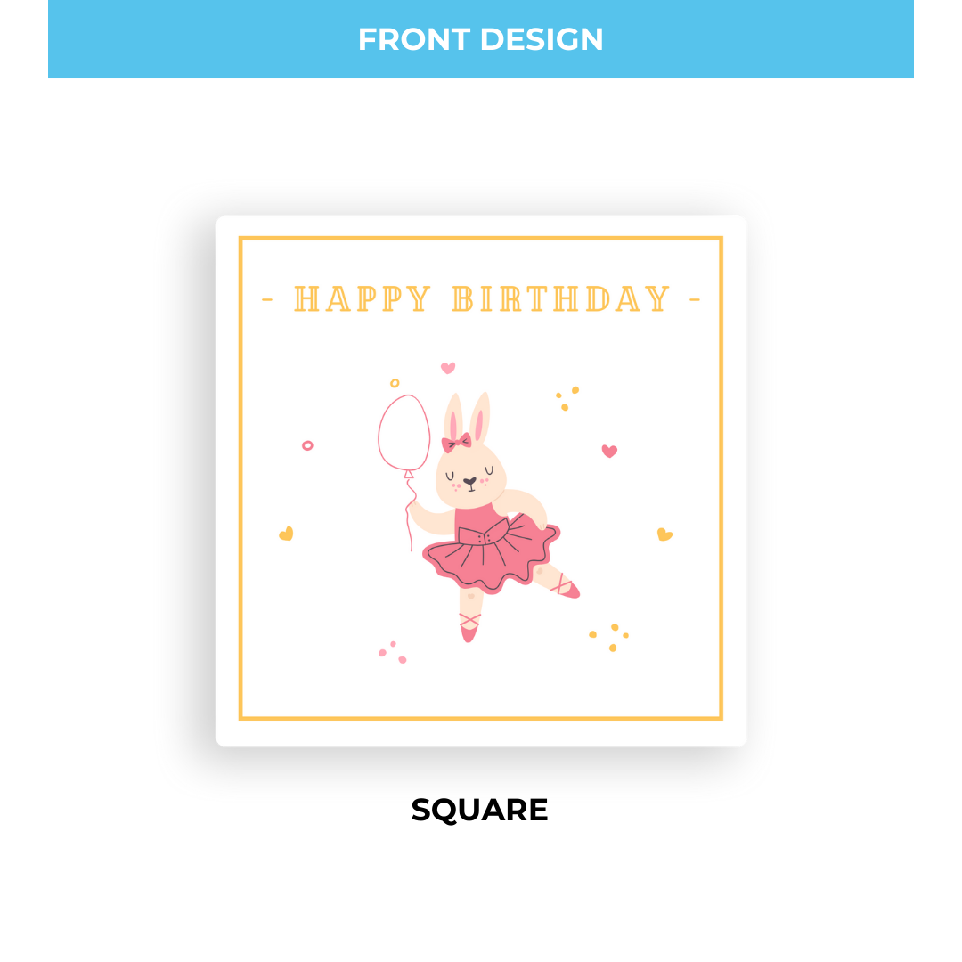 Birthday Coaster -  Rabbit Ballerina - Standard