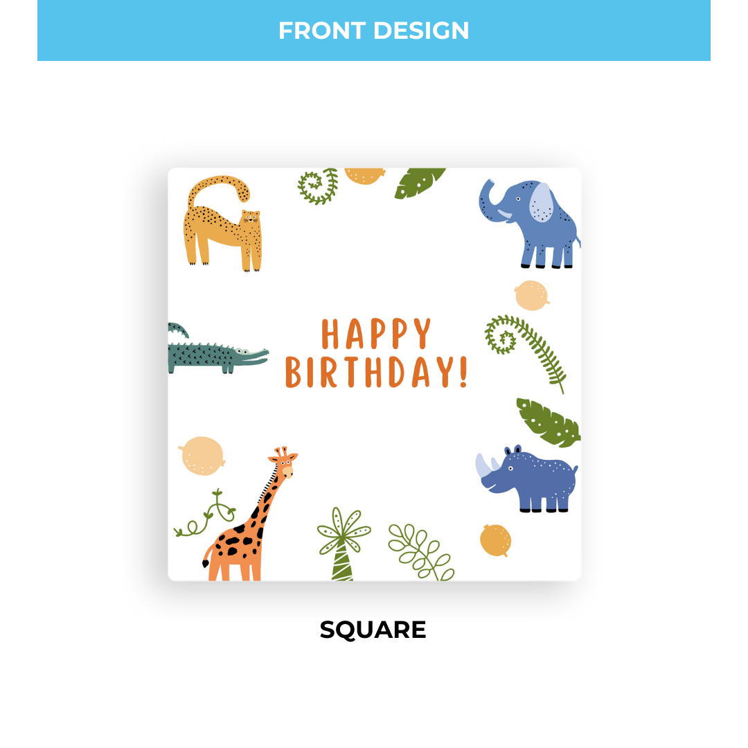 Birthday Coaster -  Zoo Animals - Standard