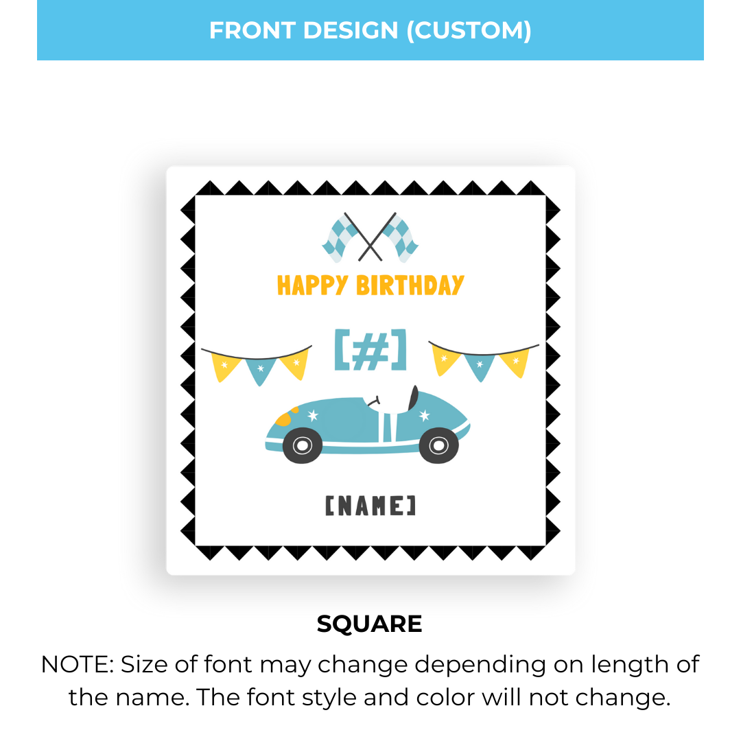 Birthday Coaster - Car - Personalized