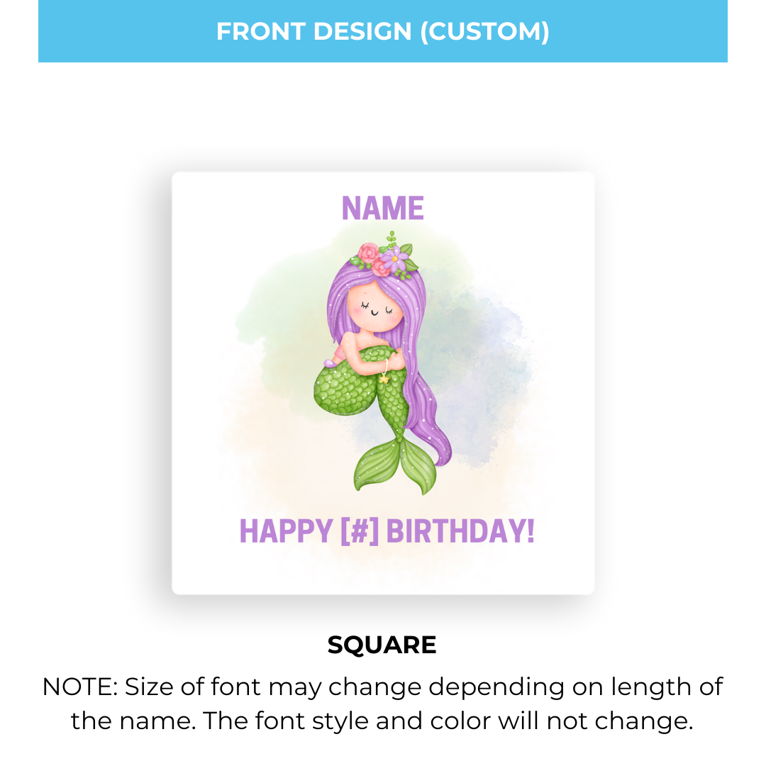 Birthday Coaster - Mermaid 1 - Personalized